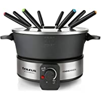 Taurus FF2 Fondue para 8 personas- 100 W- capacidad de 2 L- olla libre de PFOA- color en acero inoxidable negro- Plata
